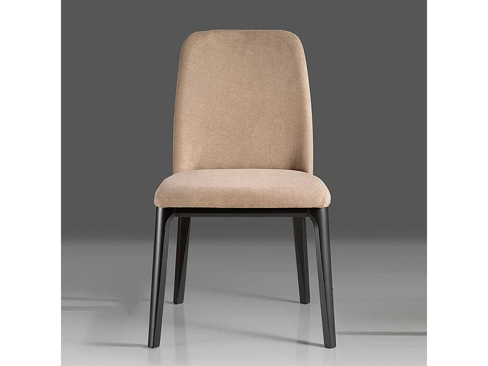 Polsterstuhl Esszimmer in Beige Gestell schwarz
