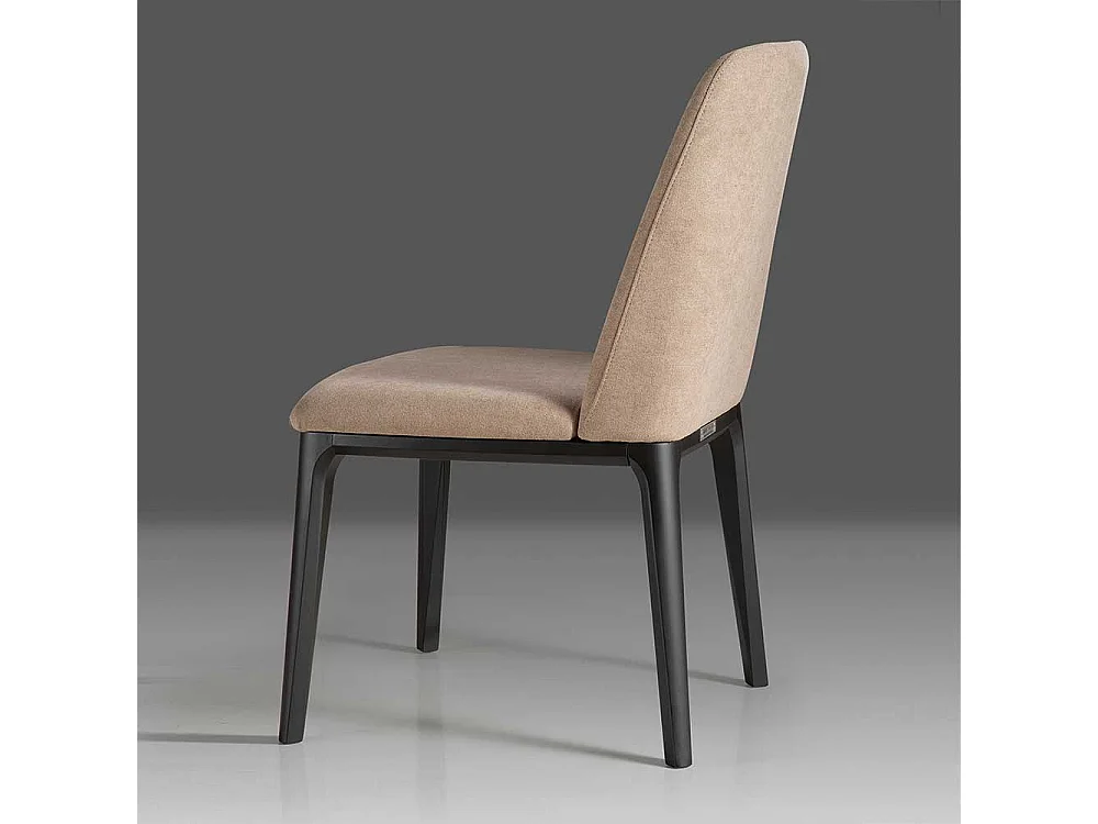 Polsterstuhl Esszimmer in Beige Gestell schwarz