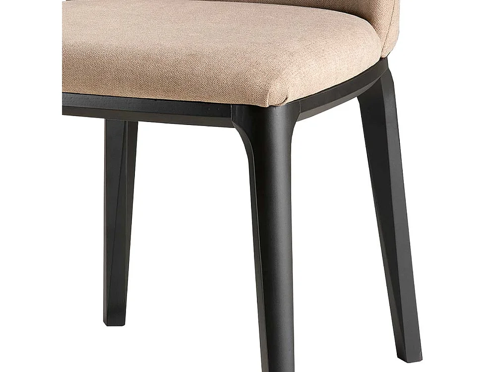 Polsterstuhl Esszimmer in Beige Gestell schwarz