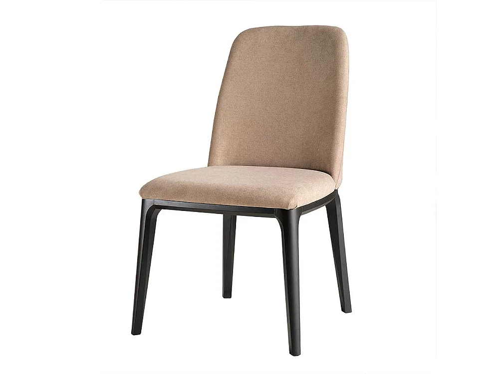 Polsterstuhl Esszimmer in Beige Gestell schwarz