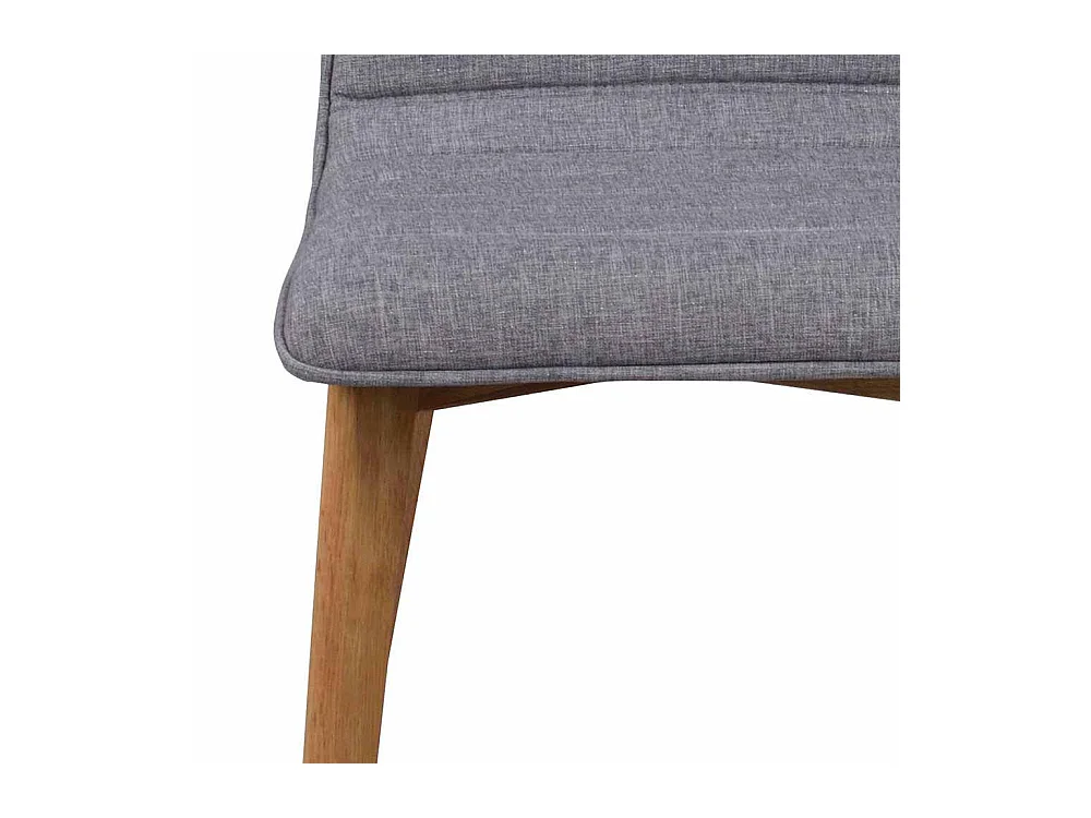 Polsterstuhl Set in Grau Webstoff Eiche massiv (2er Set)