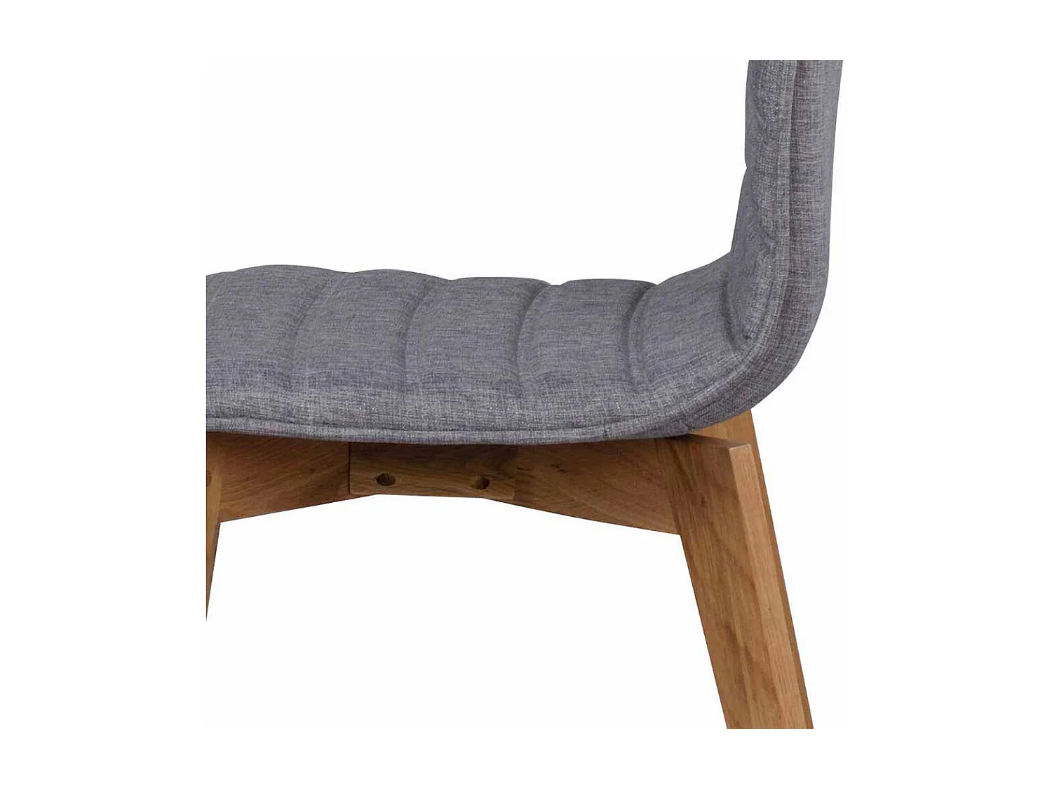 Polsterstuhl Set in Grau Webstoff Eiche massiv (2er Set)