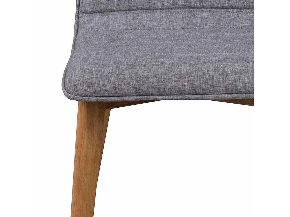 Polsterstuhl Set in Grau Webstoff Eiche massiv (2er Set)