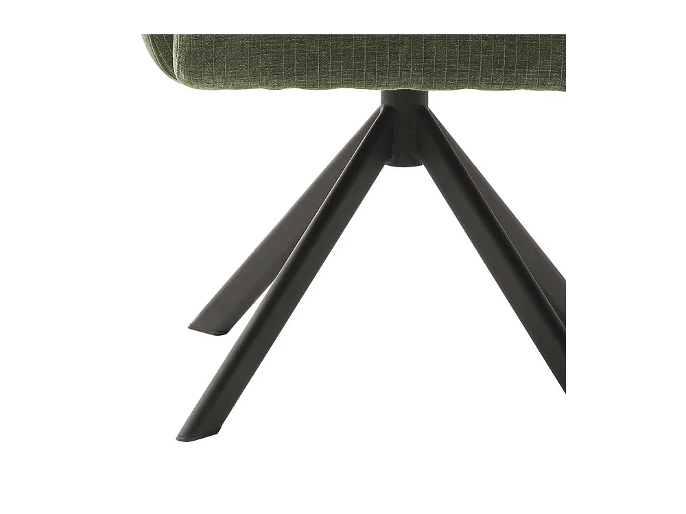 Esstisch Stühle mit Armlehnen Oliv Grün und Schwarz (2er Set)