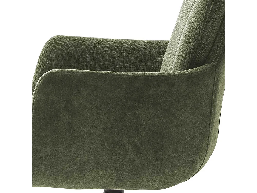 Esstisch Stühle mit Armlehnen Oliv Grün und Schwarz (2er Set)