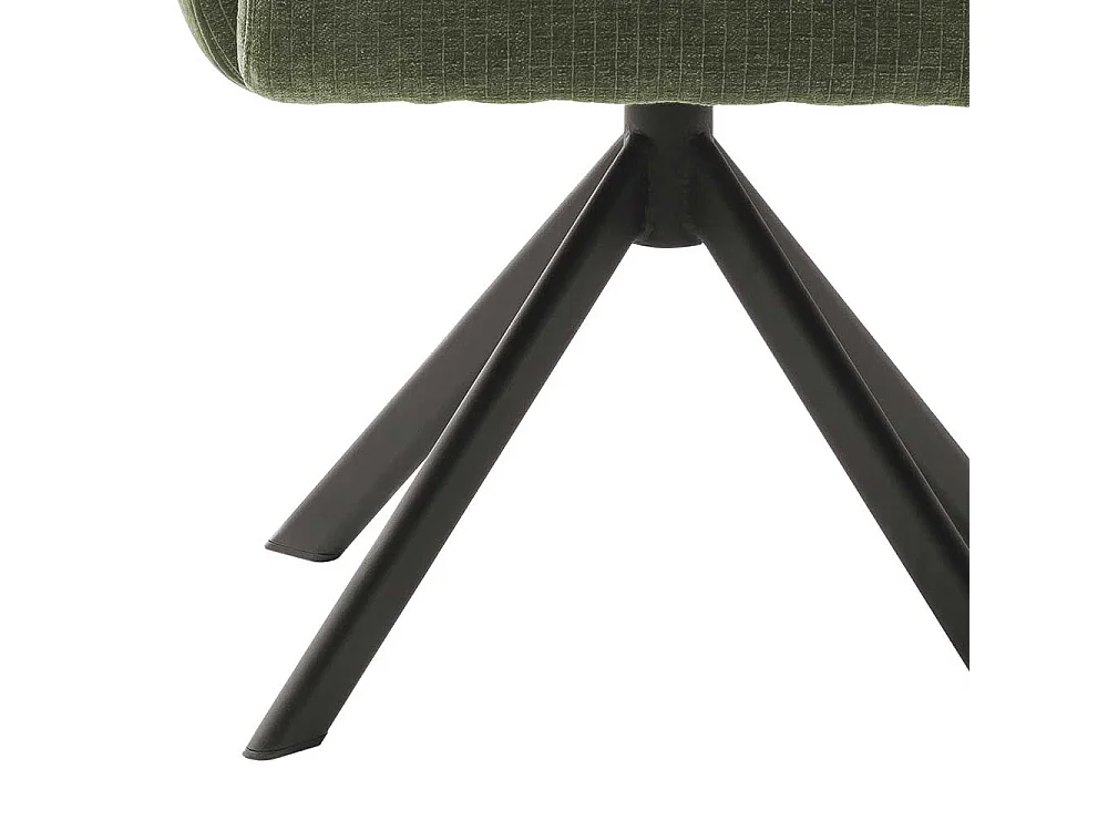 Esstisch Stühle mit Armlehnen Oliv Grün und Schwarz (2er Set)