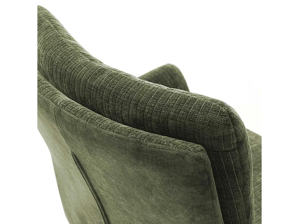 Esstisch Stühle mit Armlehnen Oliv Grün und Schwarz (2er Set)