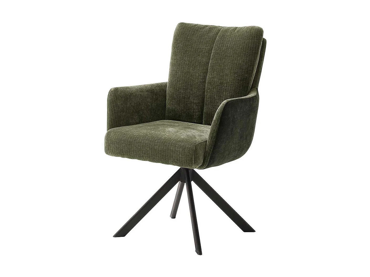 Esstisch Stühle mit Armlehnen Oliv Grün und Schwarz (2er Set)