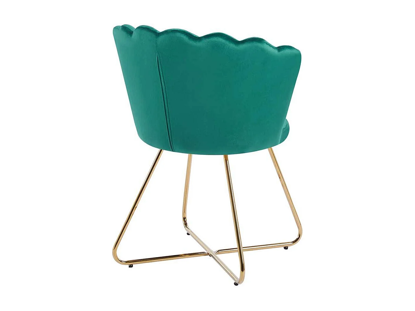 Muschelstühle Grün Gold im Retrostil Gestell aus Metall (2er Set)