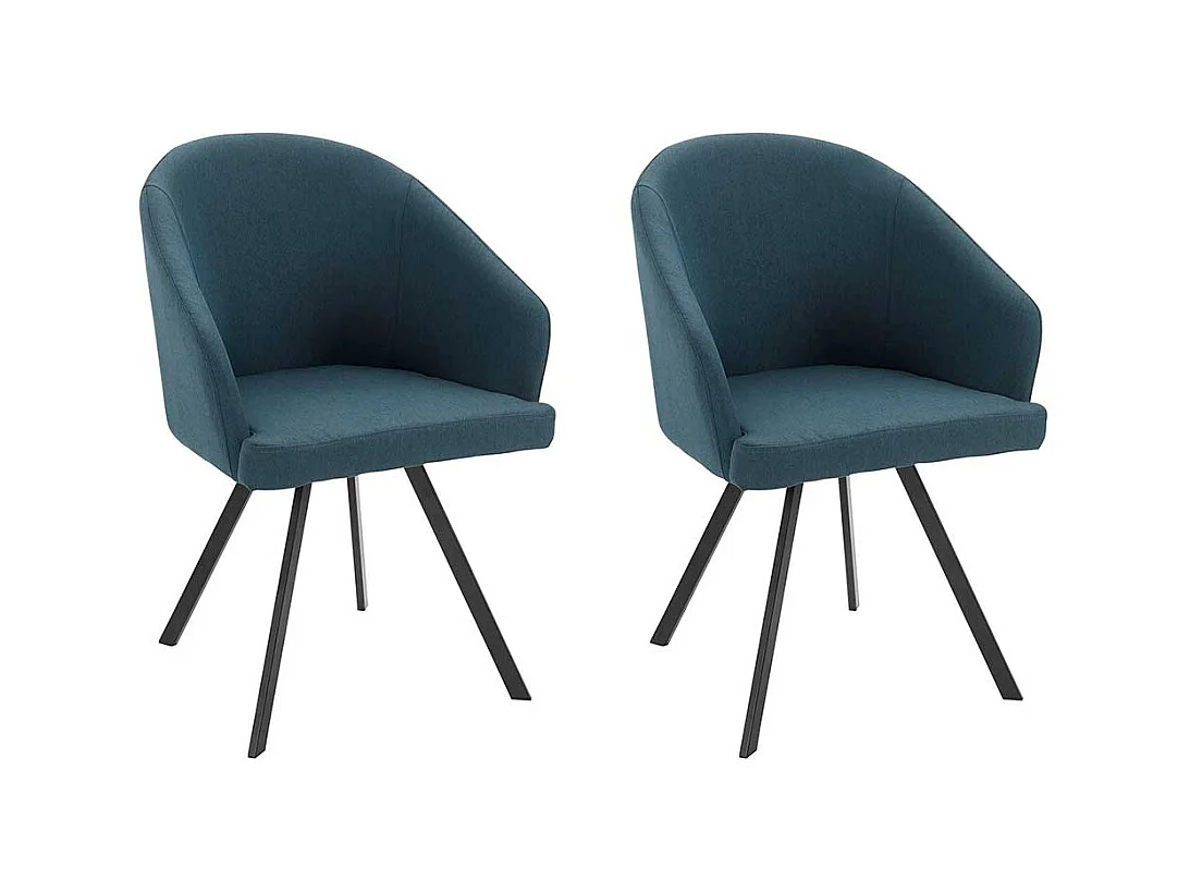 Cocktail Stühle in Blau und Schwarz Webstoff Bezug (2er Set)