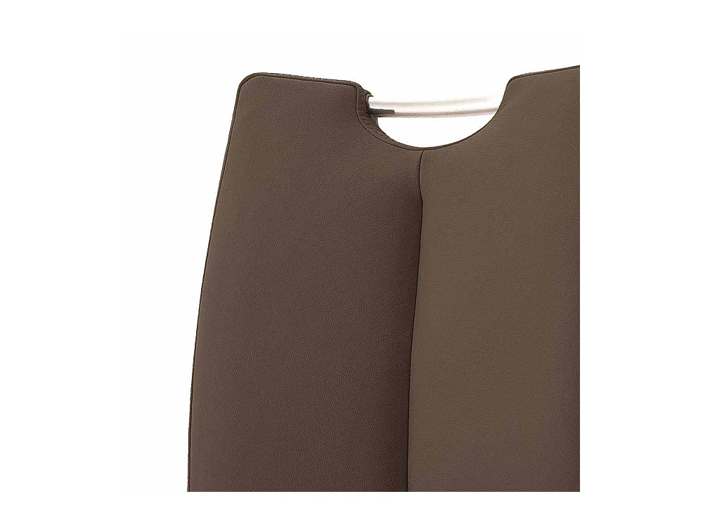 Freischwinger Set in Braun Leder Edelstahl (2er Set)
