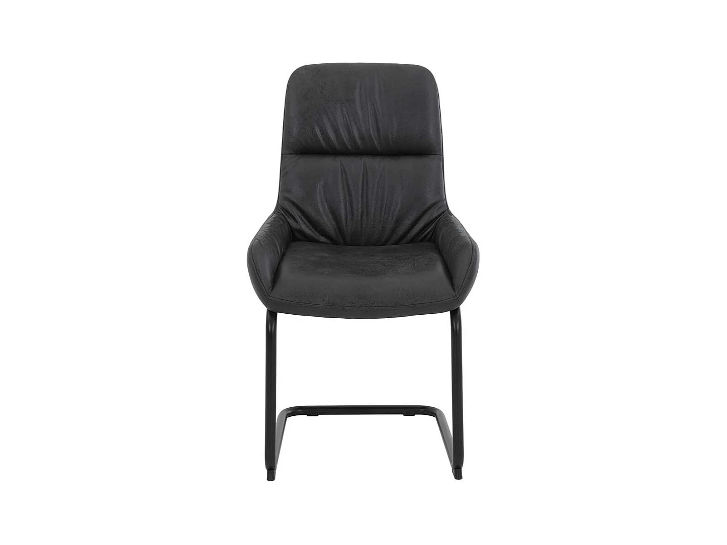 Freischwinger Stuhl in Anthrazit und Schwarz Microfaser (Set)