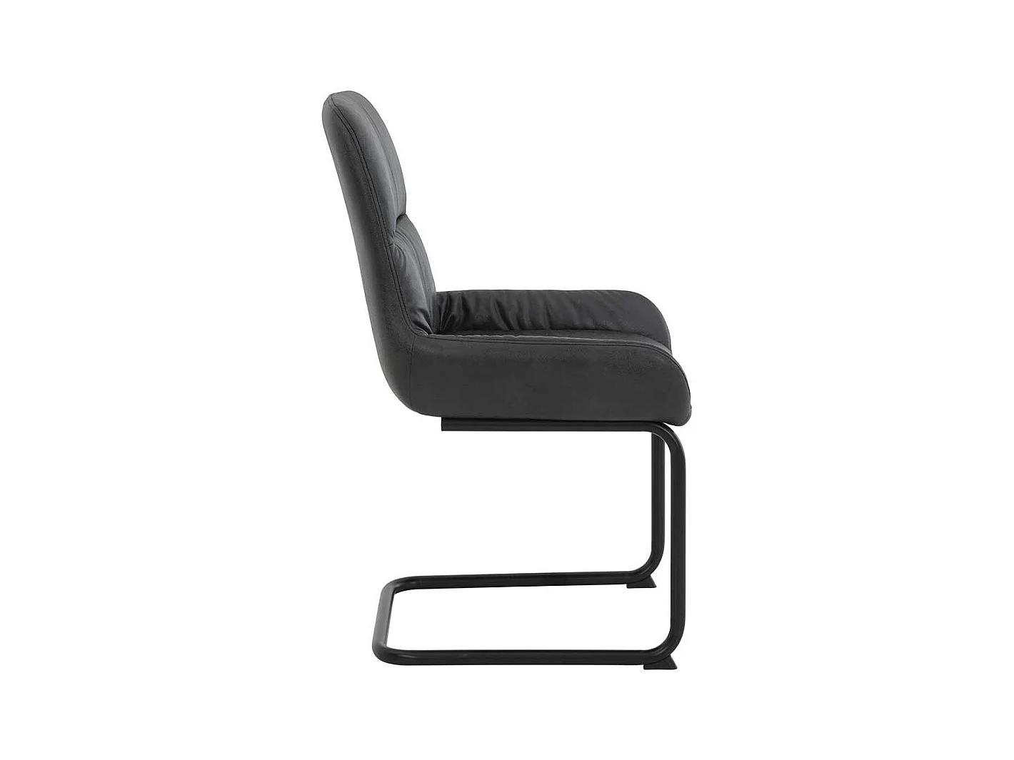 Freischwinger Stuhl in Anthrazit und Schwarz Microfaser (Set)