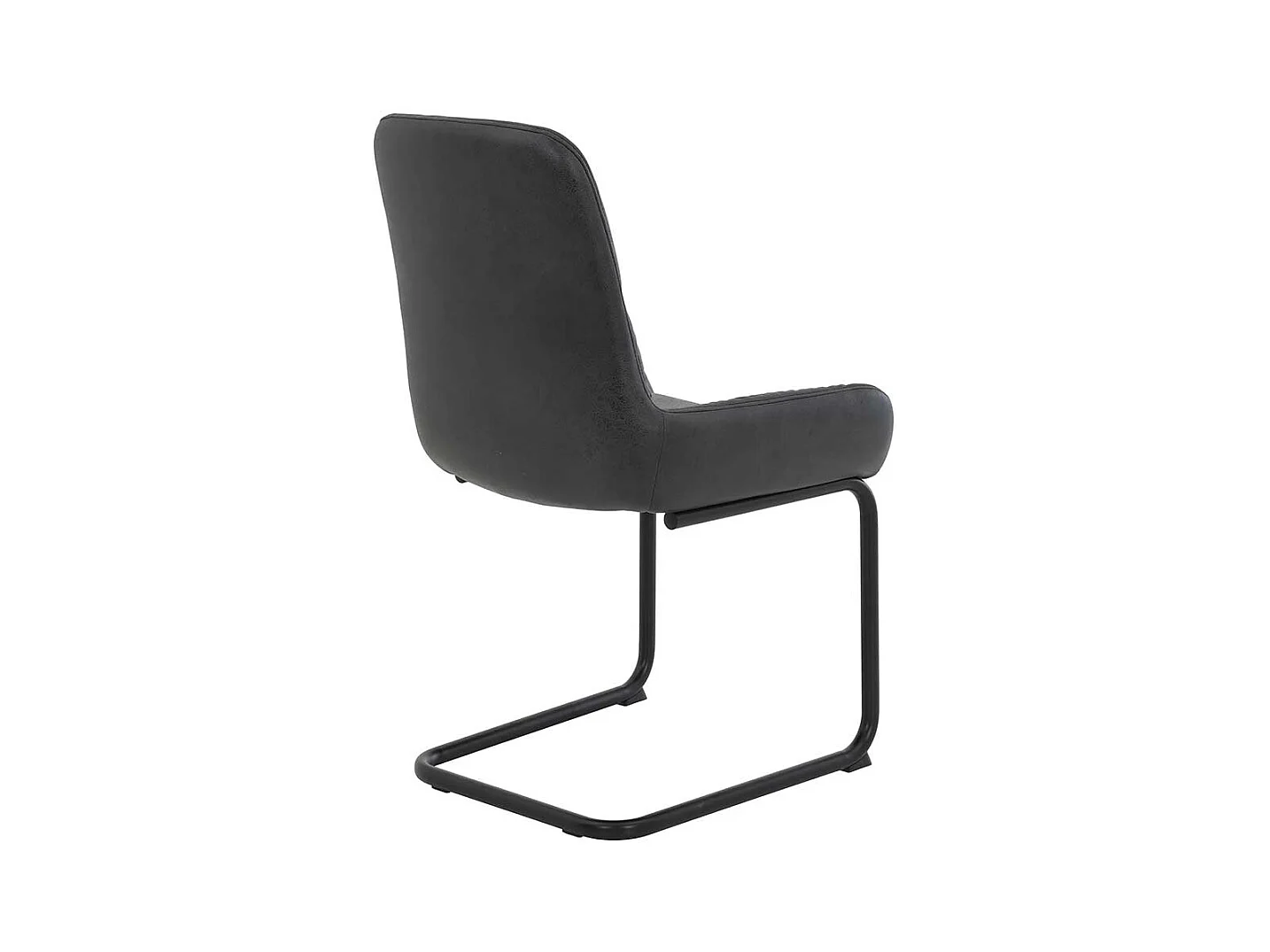 Freischwinger Stuhl in Anthrazit und Schwarz Microfaser (Set)