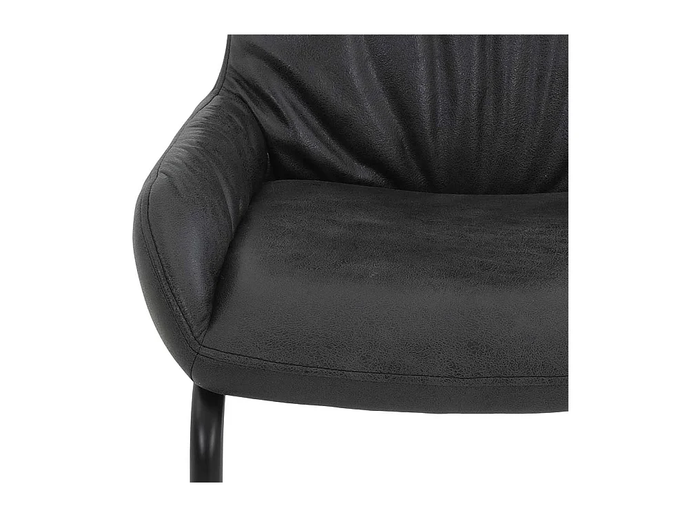 Freischwinger Stuhl in Anthrazit und Schwarz Microfaser (Set)