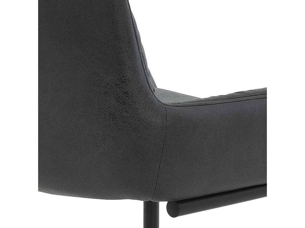 Freischwinger Stuhl in Anthrazit und Schwarz Microfaser (Set)