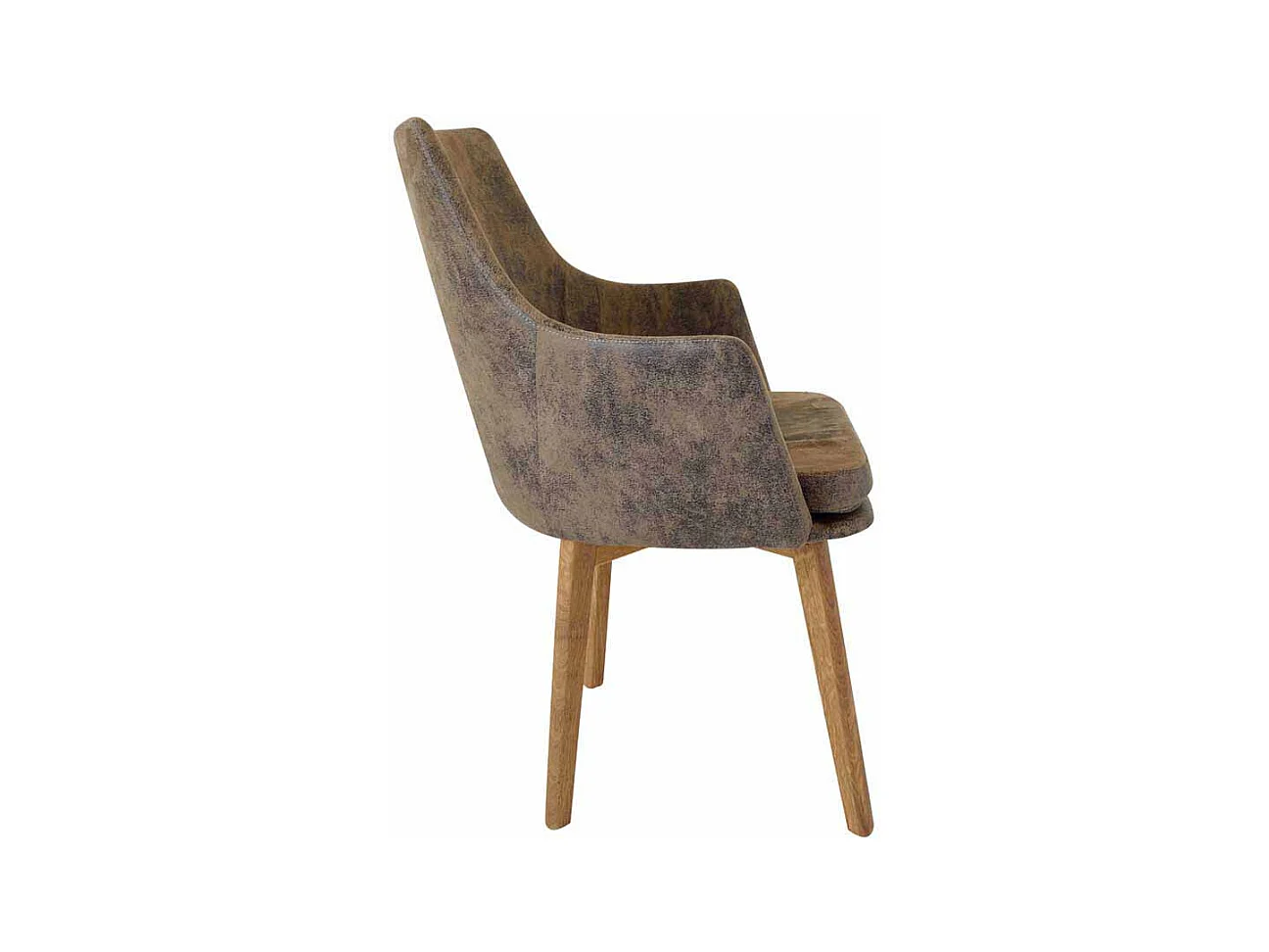 Esszimmerstuhl mit Armlehnen Braun Microfaser