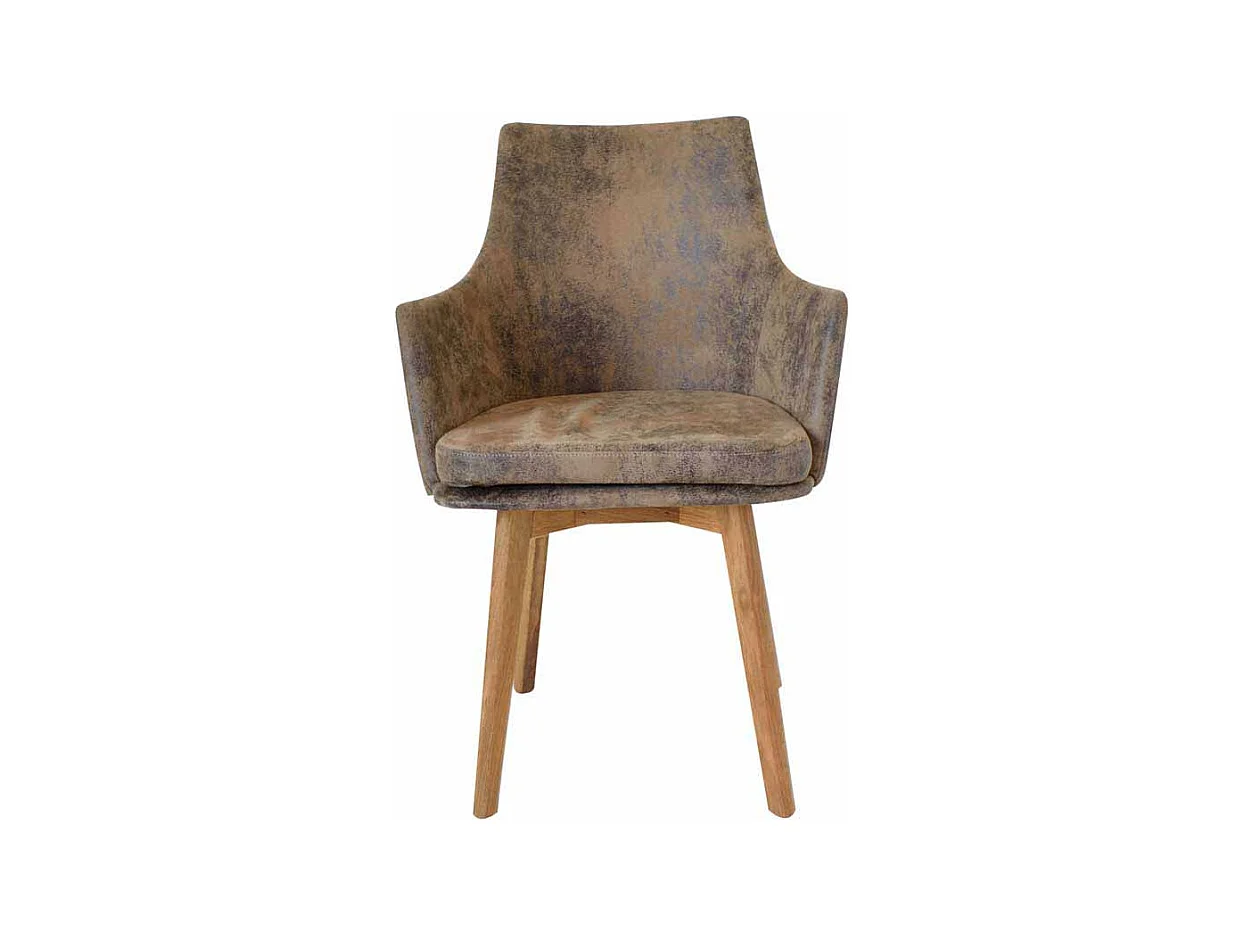 Esszimmerstuhl mit Armlehnen Braun Microfaser