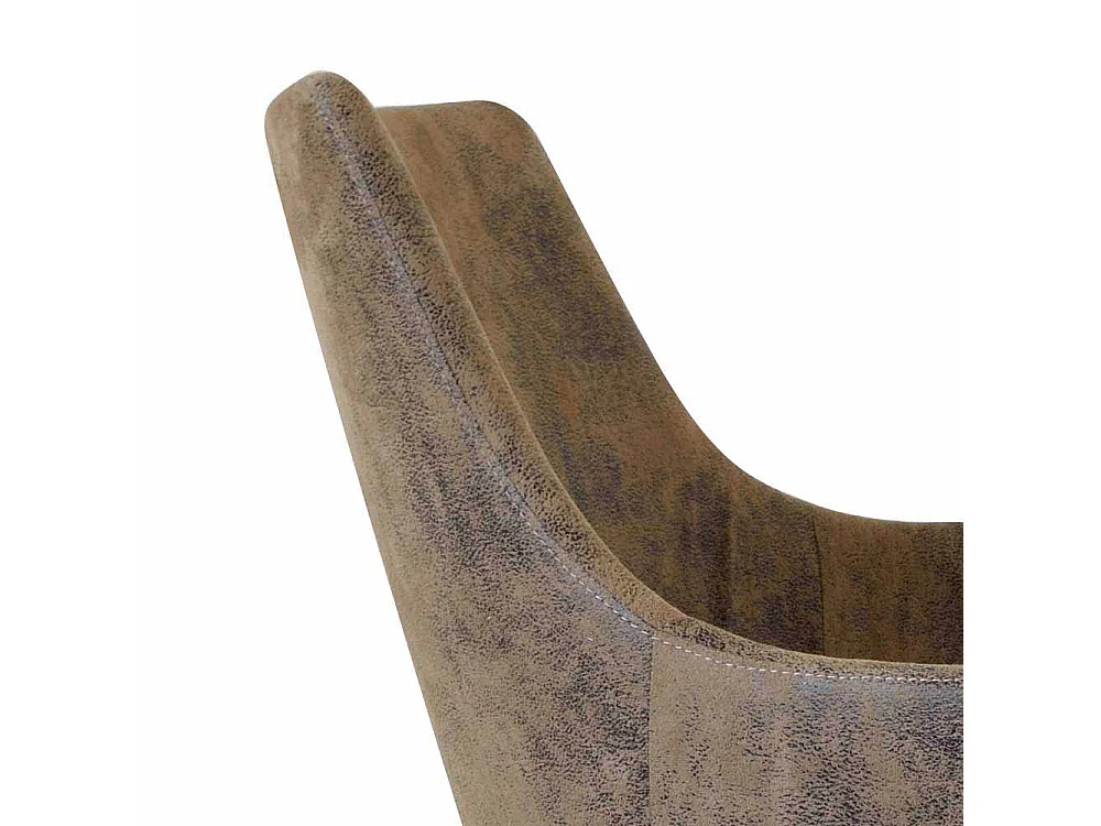 Esszimmerstuhl mit Armlehnen Braun Microfaser