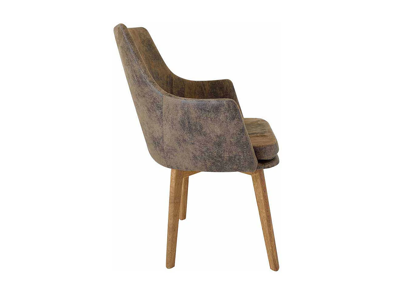 Esszimmerstuhl mit Armlehnen Braun Microfaser