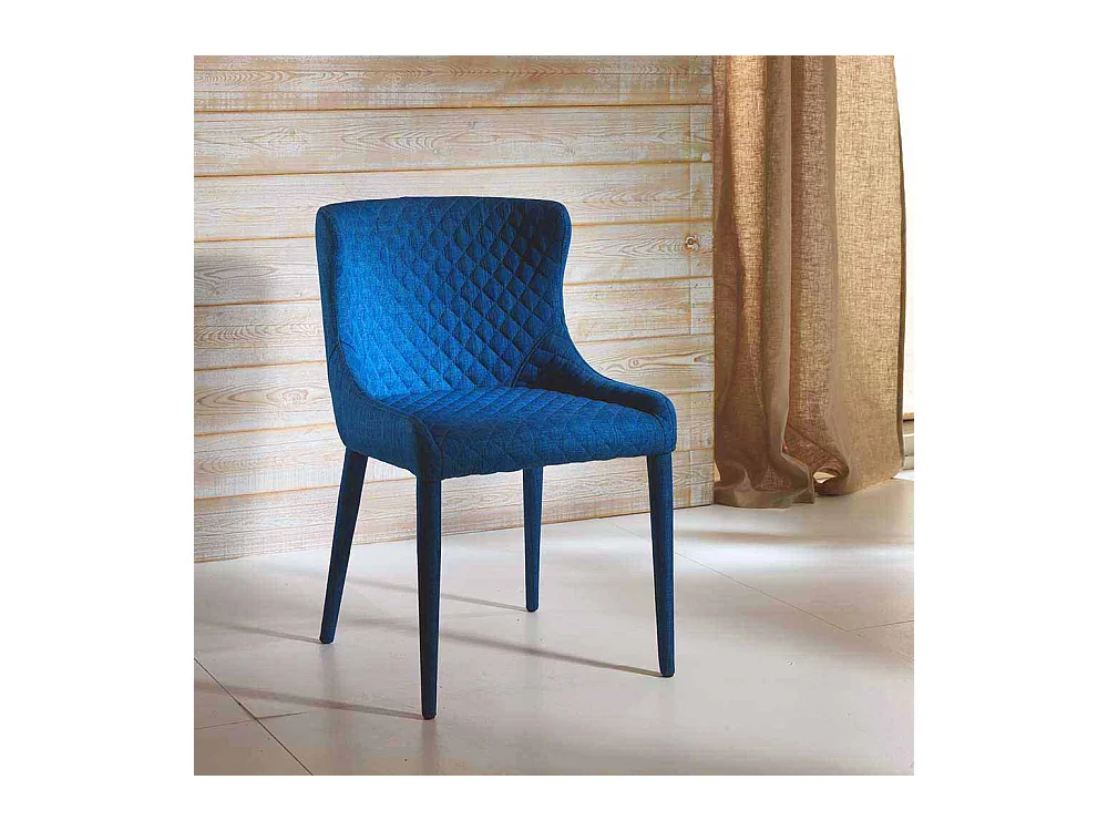 Polsterstuhl in Blau Webstoff