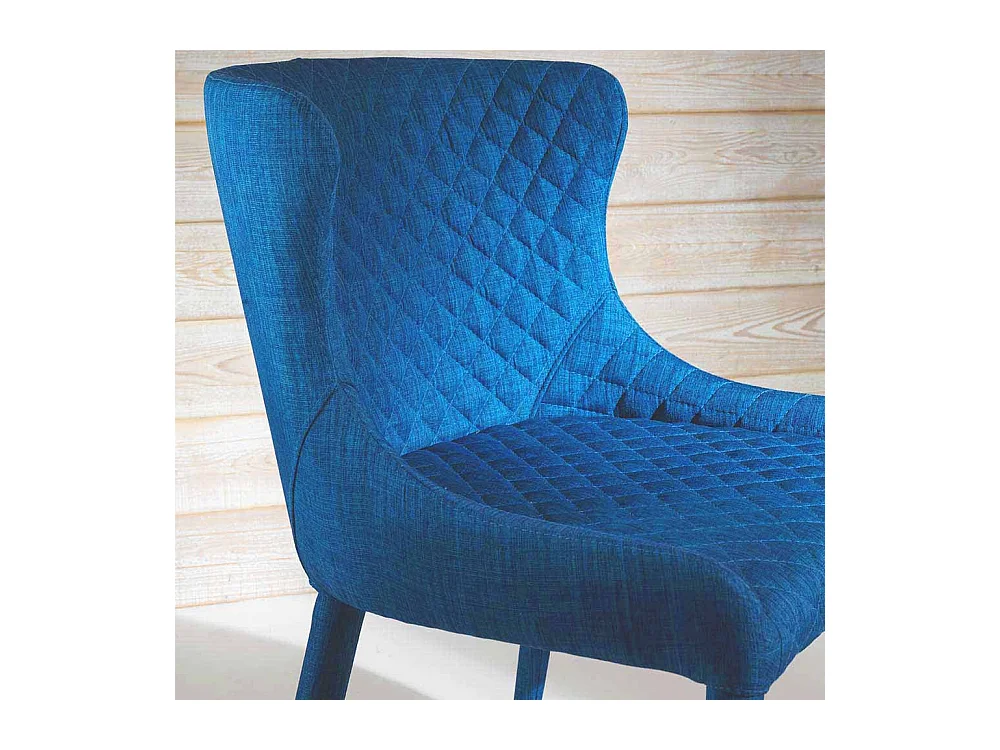 Polsterstuhl in Blau Webstoff