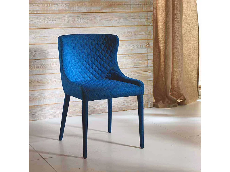 Polsterstuhl in Blau Webstoff
