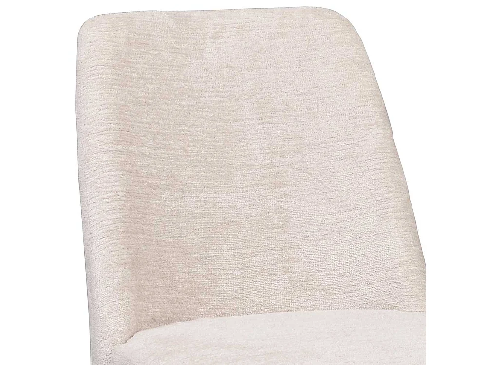 Polsterstühle aus Eiche Massivholz Braun Webstoff Cremeweiß (2er Set)