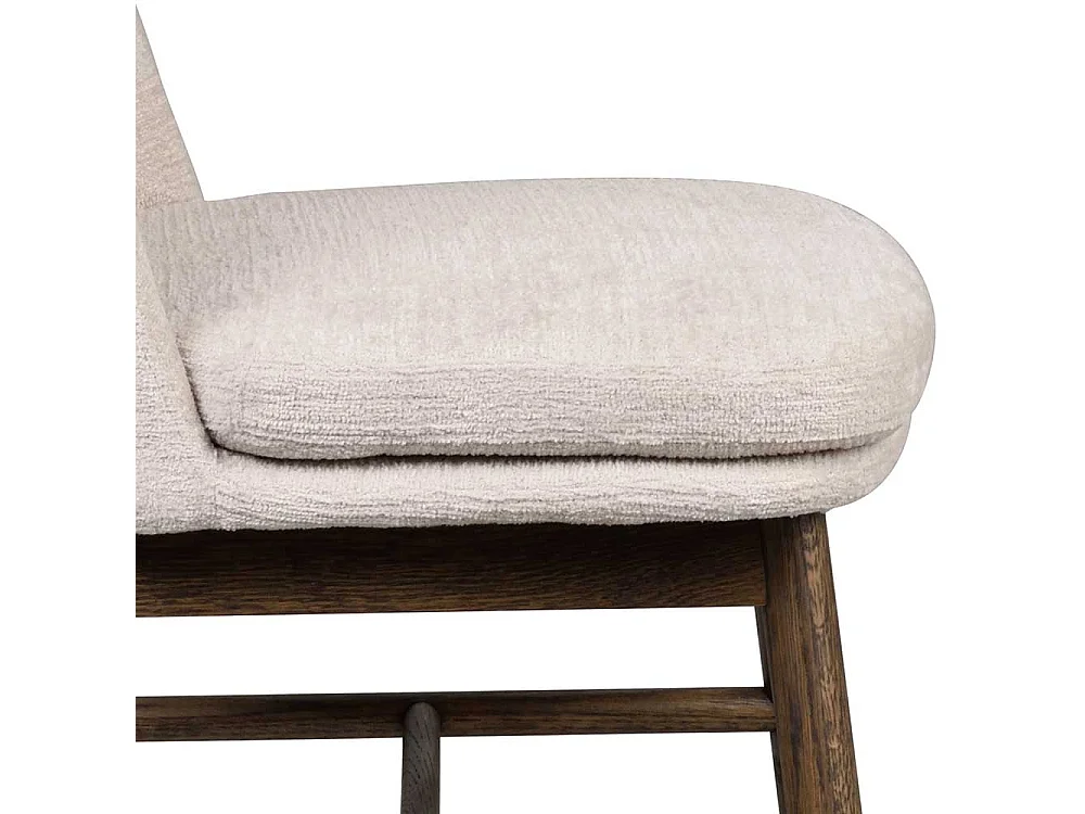 Polsterstühle aus Eiche Massivholz Braun Webstoff Cremeweiß (2er Set)