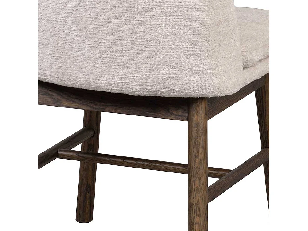 Polsterstühle aus Eiche Massivholz Braun Webstoff Cremeweiß (2er Set)