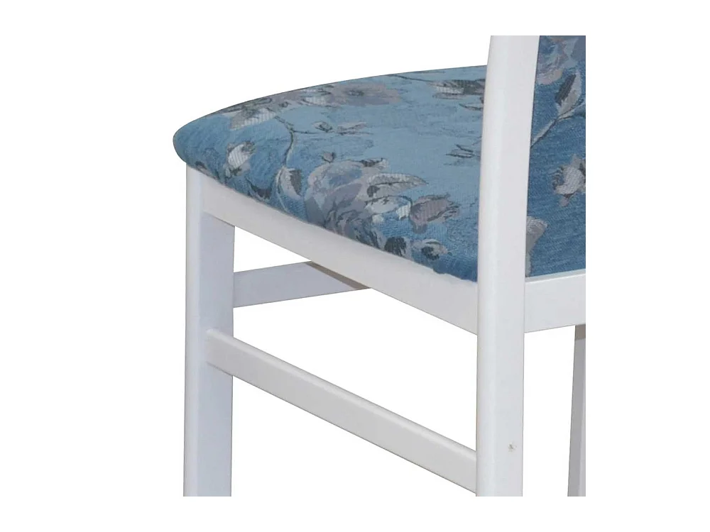 Stuhl Set Küche modern in Blau und Weiß Blumen Motiv (2er Set)