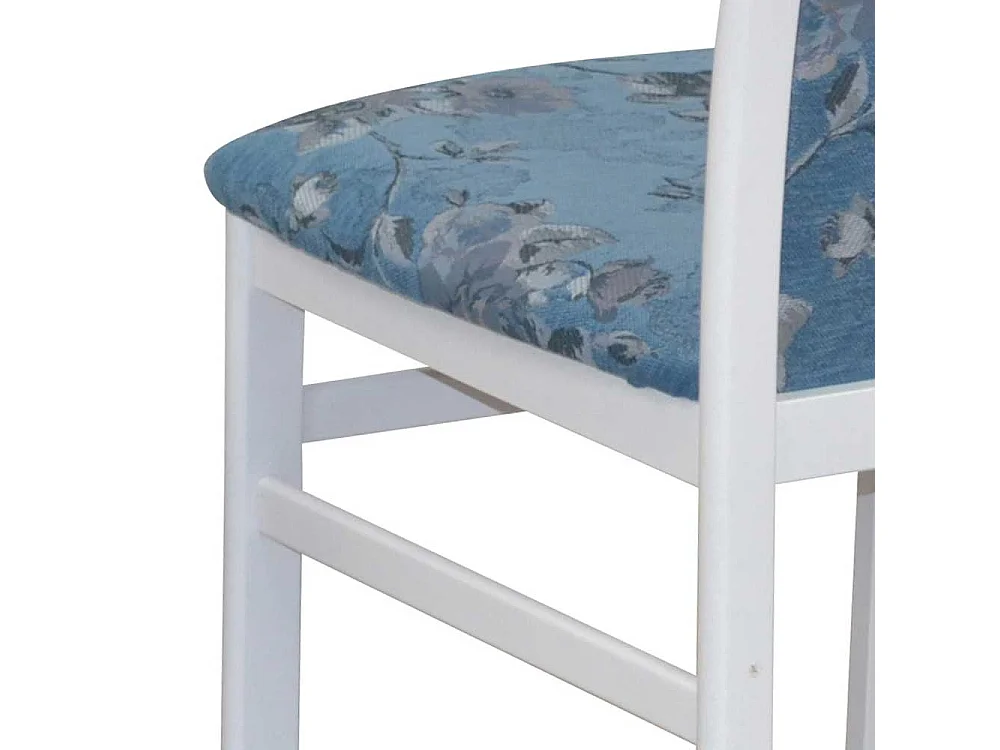 Stuhl Set Küche modern in Blau und Weiß Blumen Motiv (2er Set)