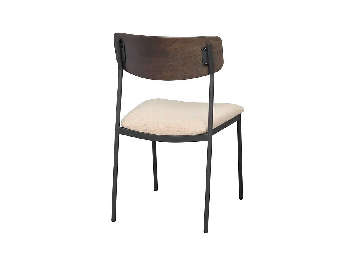 Essstuhl Stuhl Küche mit Bezug und Rückenlehne aus Holz (2er Set)