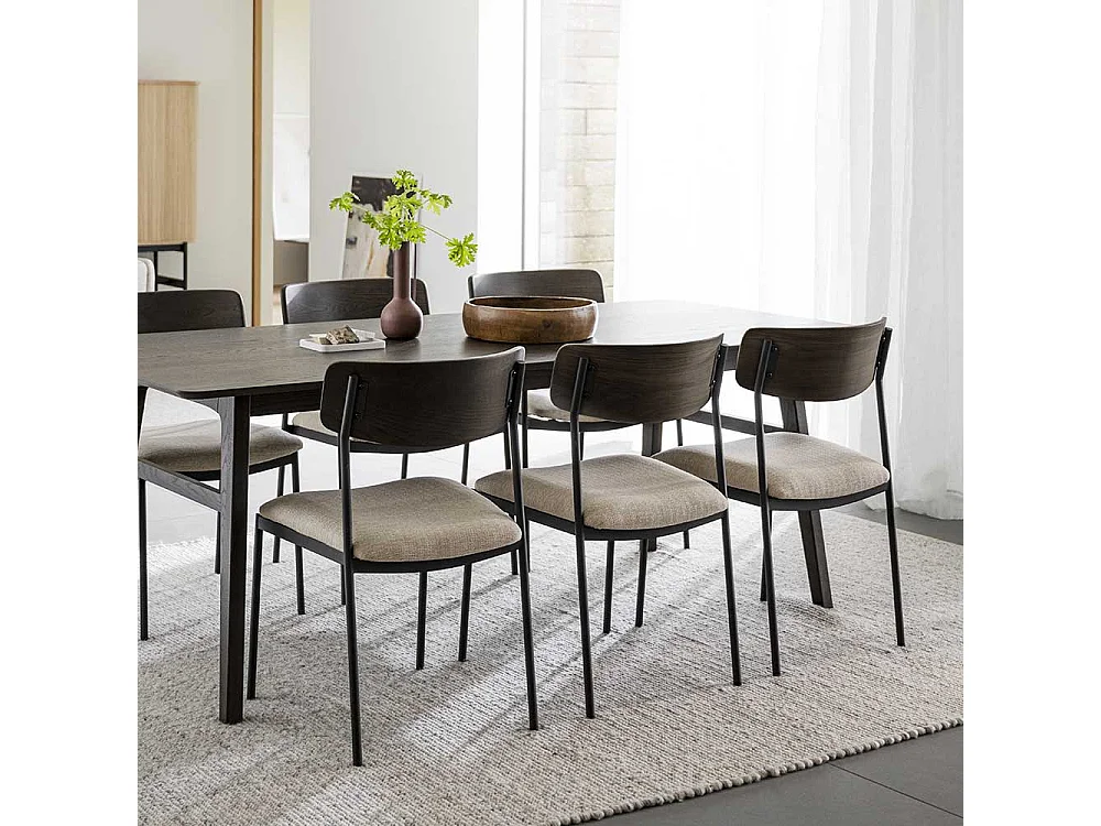 Essstuhl Stuhl Küche mit Bezug und Rückenlehne aus Holz (2er Set)