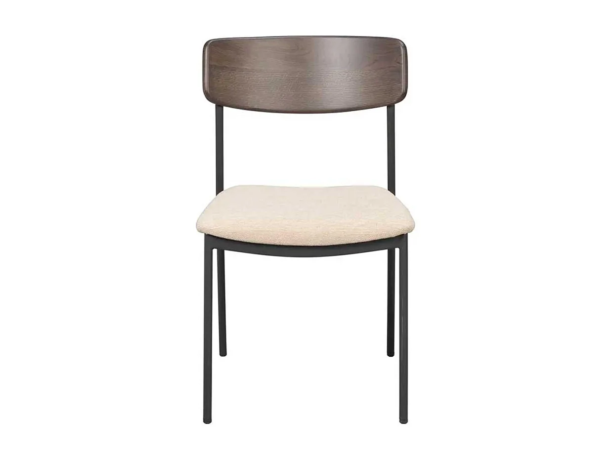 Essstuhl Stuhl Küche mit Bezug und Rückenlehne aus Holz (2er Set)