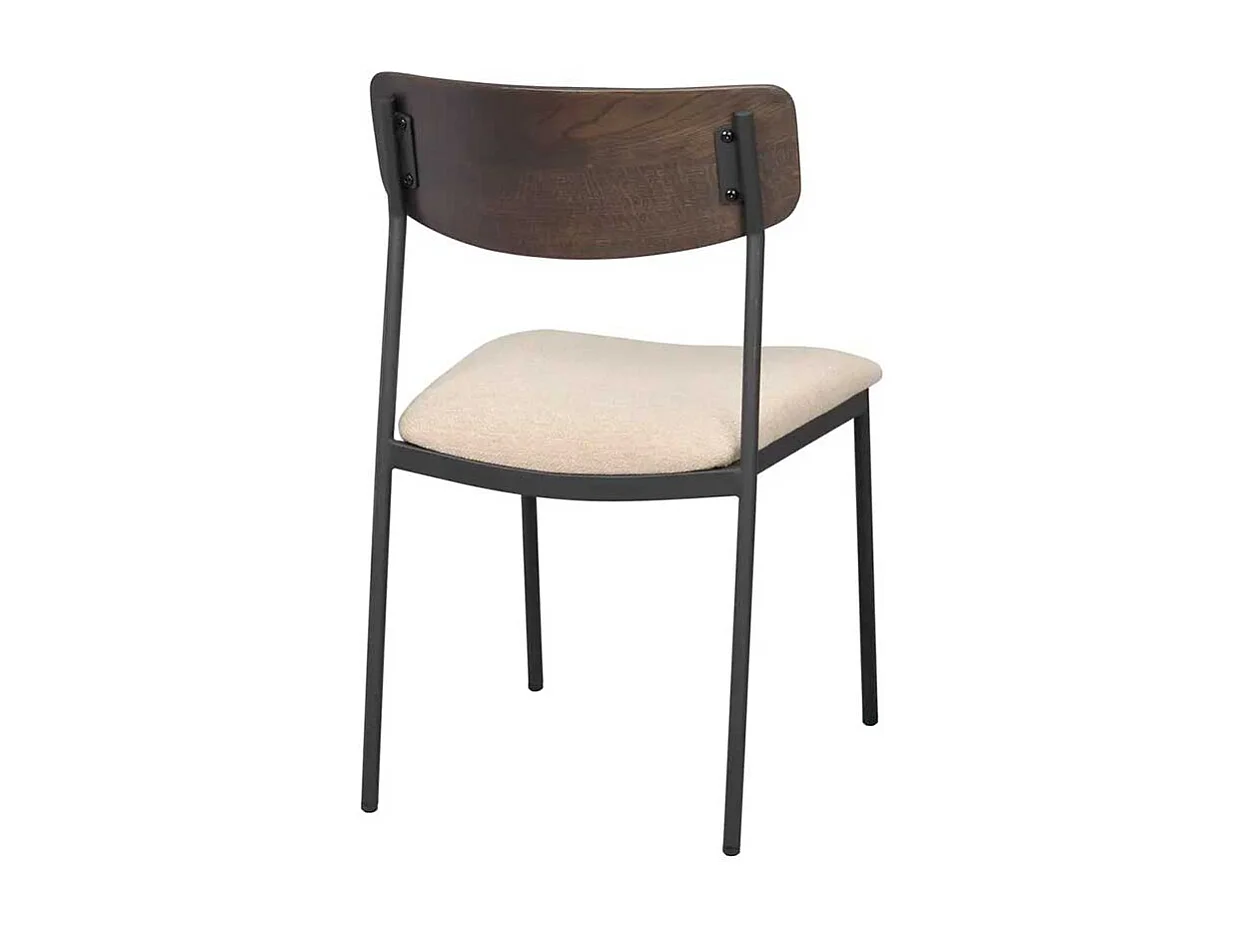 Essstuhl Stuhl Küche mit Bezug und Rückenlehne aus Holz (2er Set)