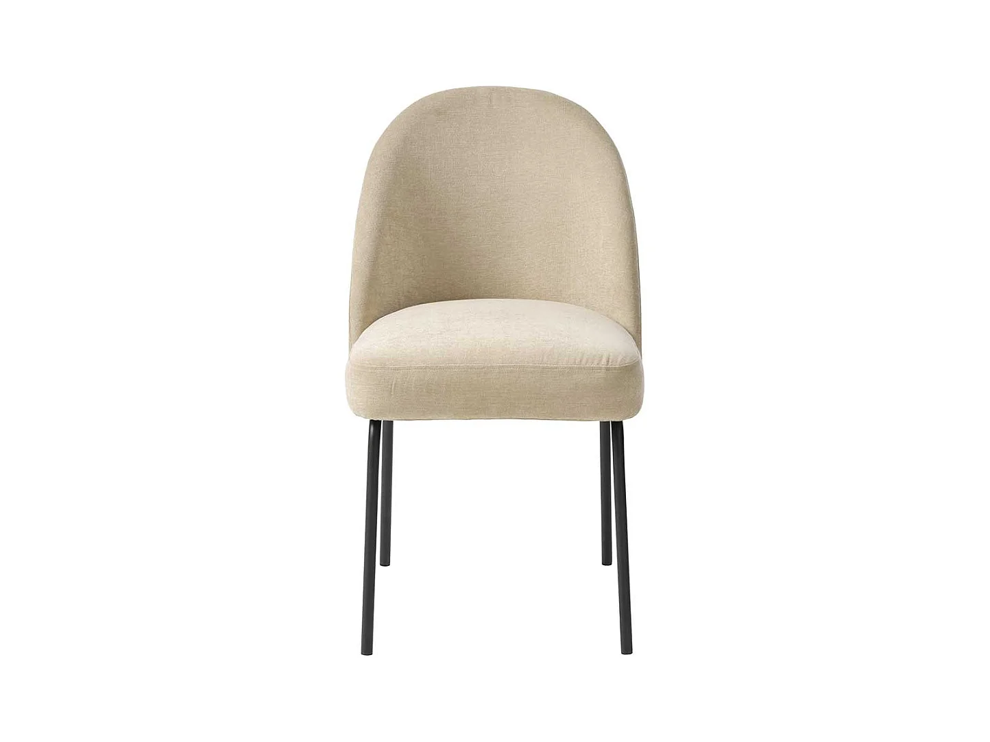 Esstisch Stühle Beige aus Chenillegewebe Metall (2er Set)