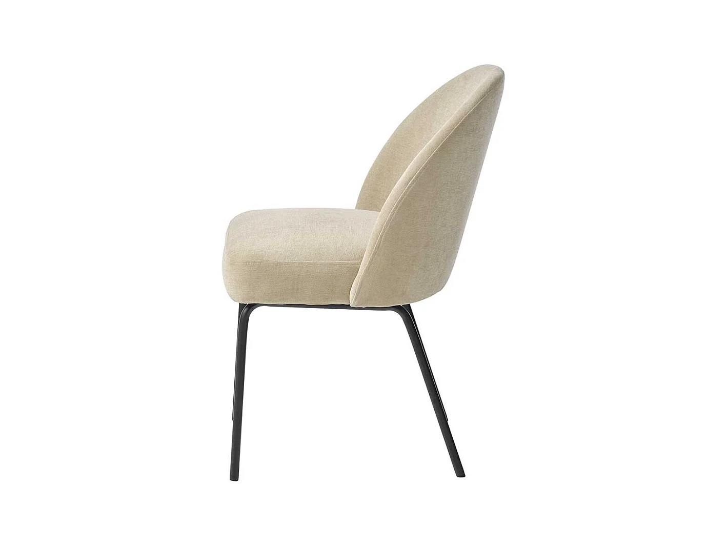 Esstisch Stühle Beige aus Chenillegewebe Metall (2er Set)