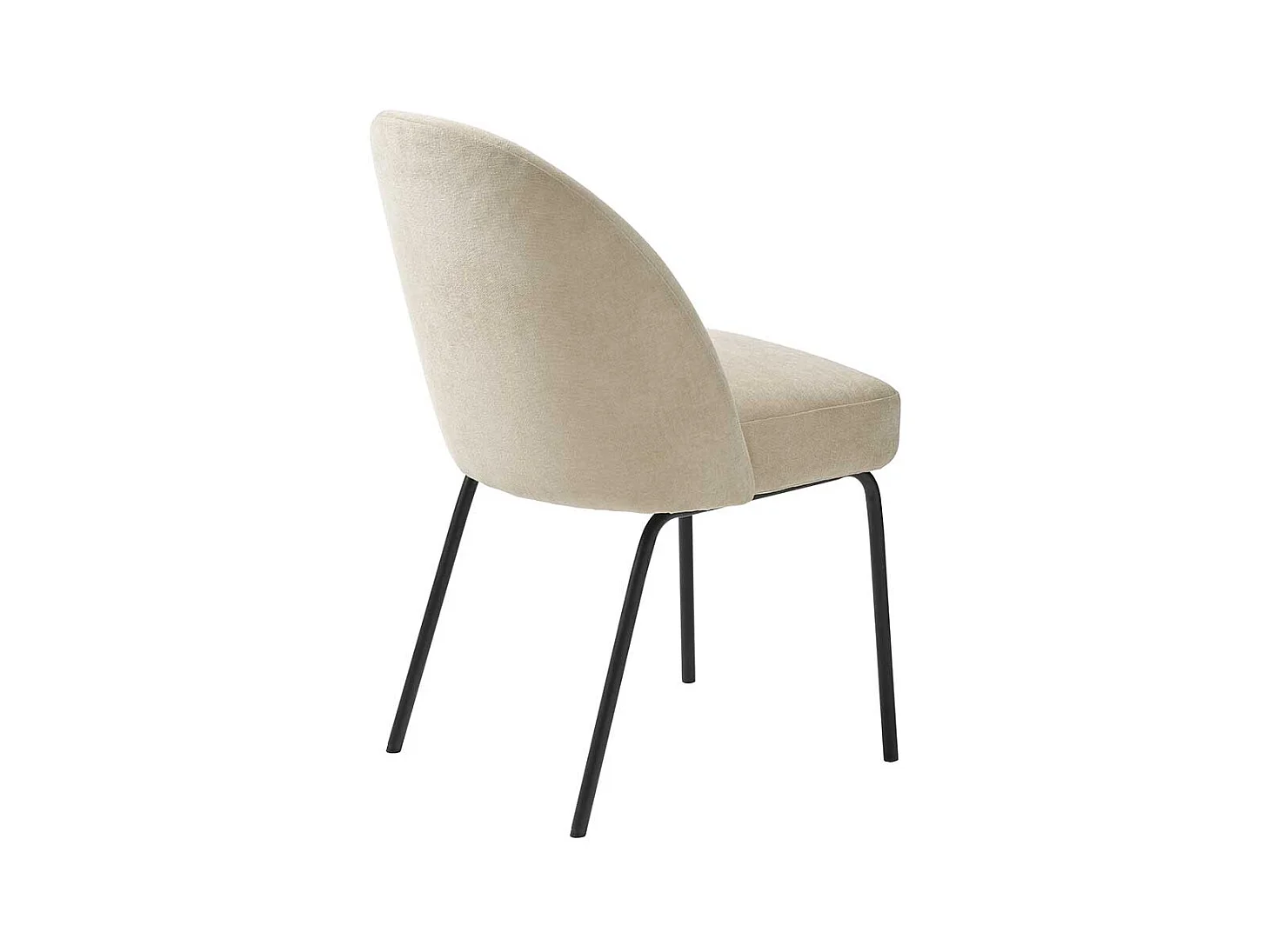 Esstisch Stühle Beige aus Chenillegewebe Metall (2er Set)