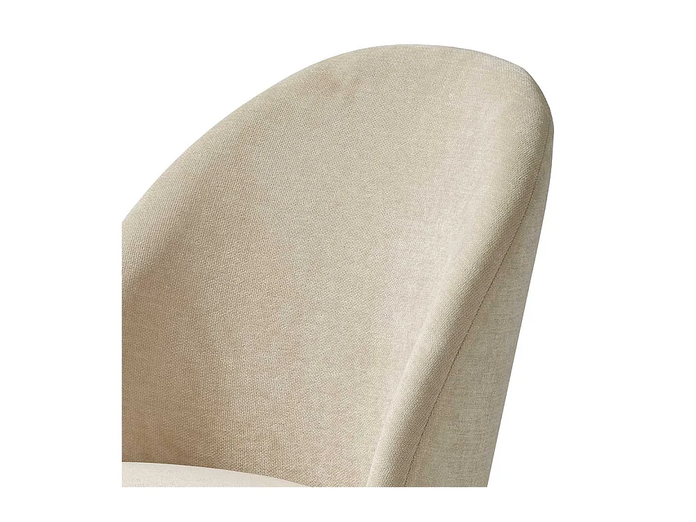 Esstisch Stühle Beige aus Chenillegewebe Metall (2er Set)