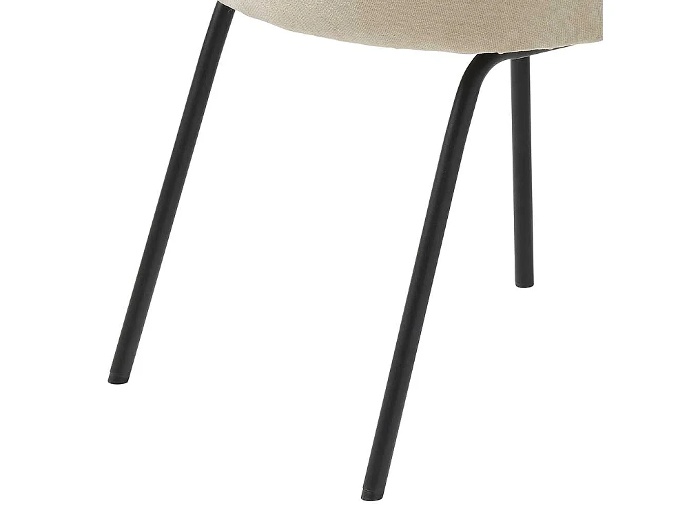 Esstisch Stühle Beige aus Chenillegewebe Metall (2er Set)