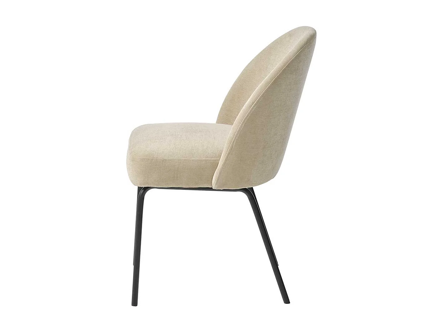 Esstisch Stühle Beige aus Chenillegewebe Metall (2er Set)