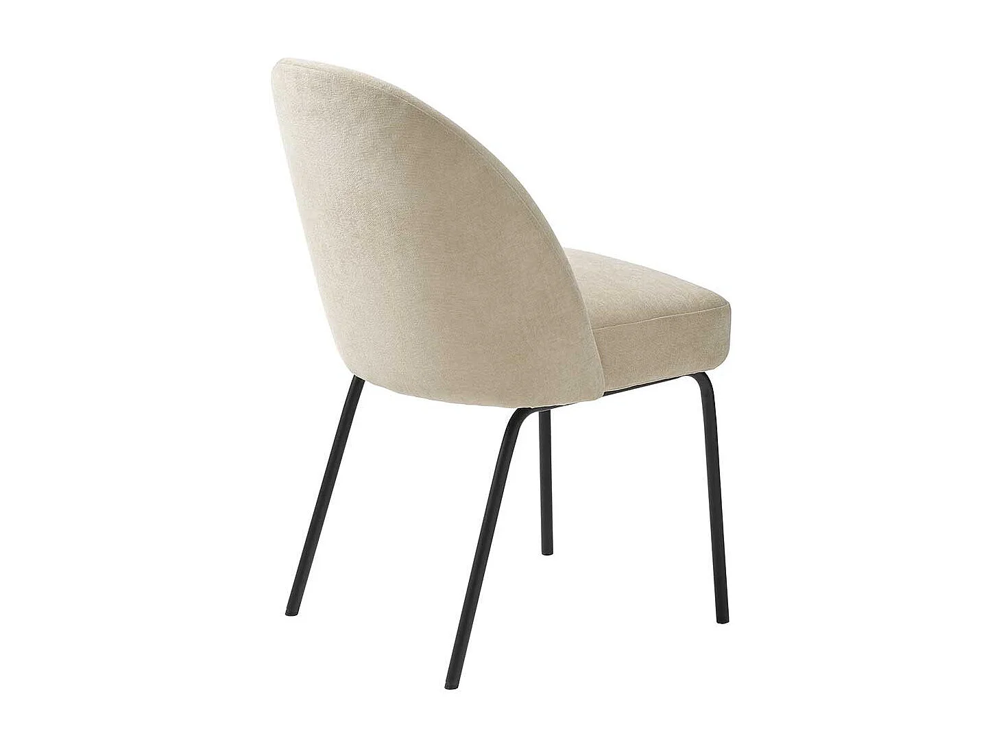 Esstisch Stühle Beige aus Chenillegewebe Metall (2er Set)