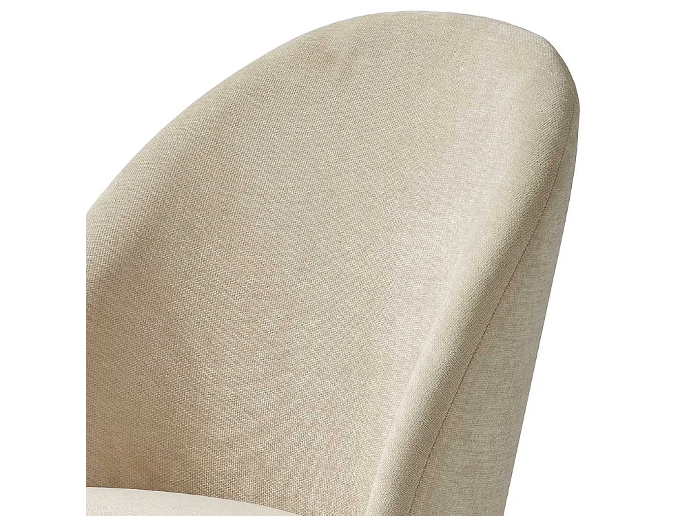 Esstisch Stühle Beige aus Chenillegewebe Metall (2er Set)