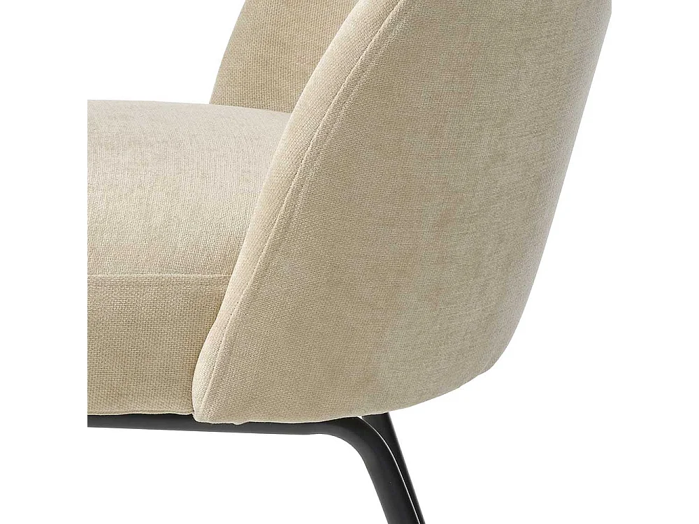 Esstisch Stühle Beige aus Chenillegewebe Metall (2er Set)