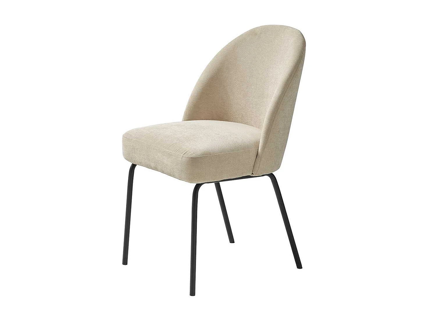 Esstisch Stühle Beige aus Chenillegewebe Metall (2er Set)