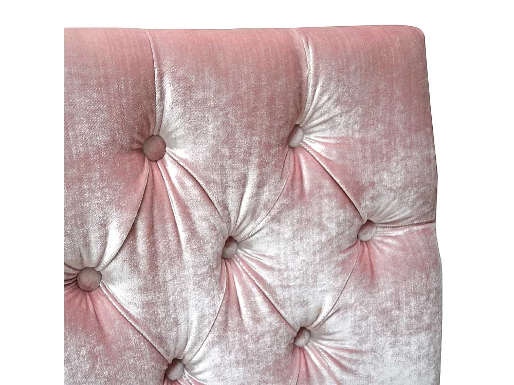 Polsterstuhl in Rosa Samt Chesterfield Look Edelstahl Gestell