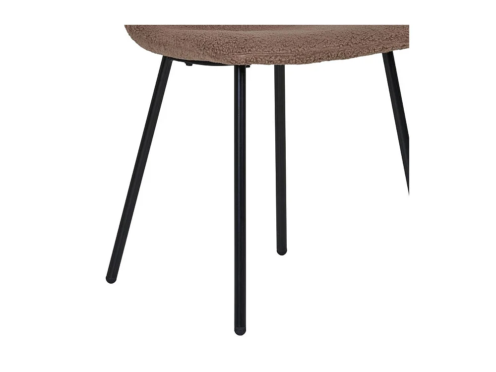 Esszimmerstuhl Küchenstuhl in Dunkelbraun mit Gestell aus Metall (2er Set)