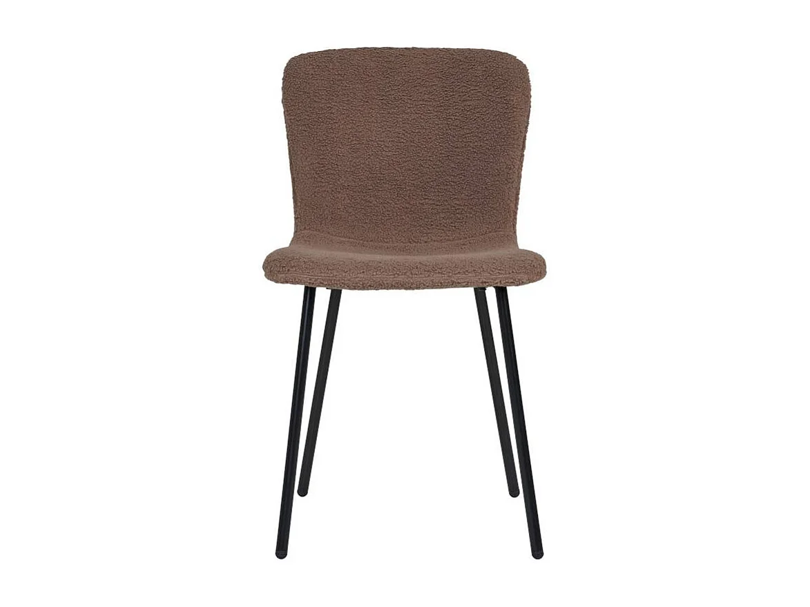Esszimmerstuhl Küchenstuhl in Dunkelbraun mit Gestell aus Metall (2er Set)