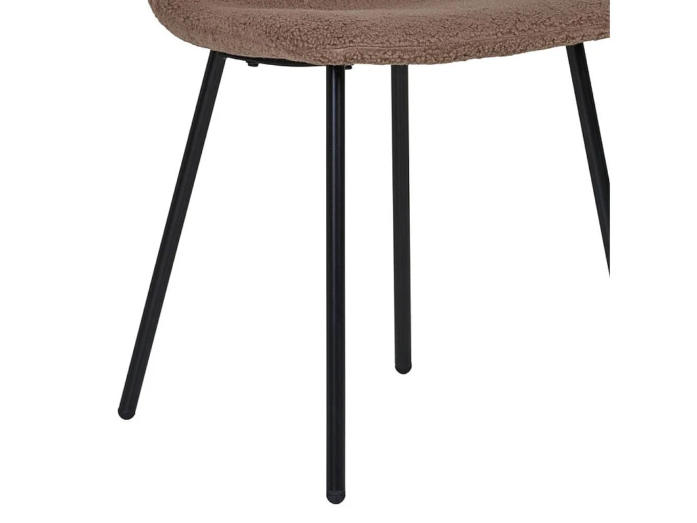 Esszimmerstuhl Küchenstuhl in Dunkelbraun mit Gestell aus Metall (2er Set)